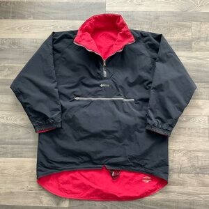 VTG Sims Snowboards Pullover Jacket Men’s Large Black Red Reversible Drop Tail